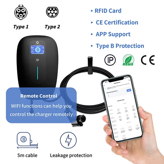FCC ETL aprobó tarjeta RFID WiFi 4G APP Control monofásico 110V 220V 32A/40A/48A Nivel 2 AC EV cargador Wallbox con enchufe J1772 tipo 1