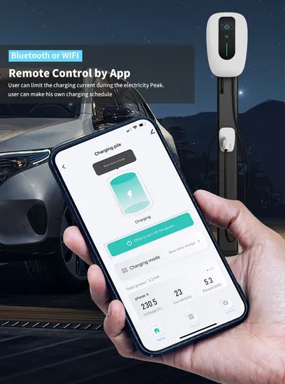Caja de pared con cargador Ocpp EV con WiFi y aplicación