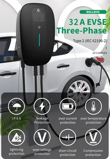 Pila de carga EV del cargador 32A/22kw para carga al aire libre de vehículos eléctricos