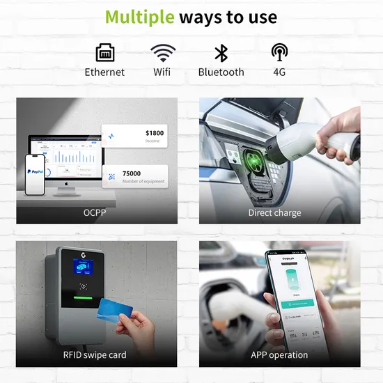 Control remoto uso doméstico inteligente 32 a 7kw caja de pared de energía Solar monofásica estación de carga EV con soporte para coche EV