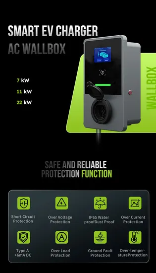 Tipo 2 control elegante casero montado en la pared de WiFi APP del cargador 22kw del coche de la CA EV del cargador EV