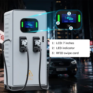 Pistola de carga dual de 60kw, cargador comercial de CC EV montado en el suelo, pila de carga de carga rápida del cargador DC EV