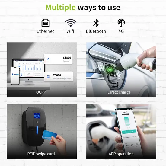 Estación de carga para vehículos eléctricos tipo 2, Wallbox inteligente de 7kw, 32A, cargador EV Wallbox para uso doméstico con aplicación de soporte CE WiFi