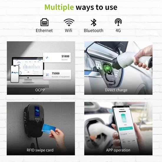 Cargador de pared para vehículos eléctricos tipo 2 de 32 A con WiFi