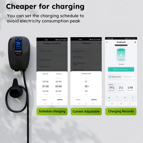 Cargador EV de pila de carga EV inteligente tipo 2 con aplicación y WiFi