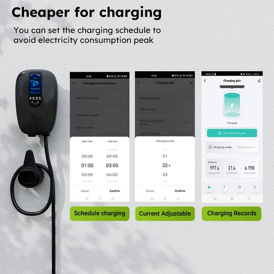 Cargador EV de pila de carga EV inteligente tipo 2 con aplicación y WiFi