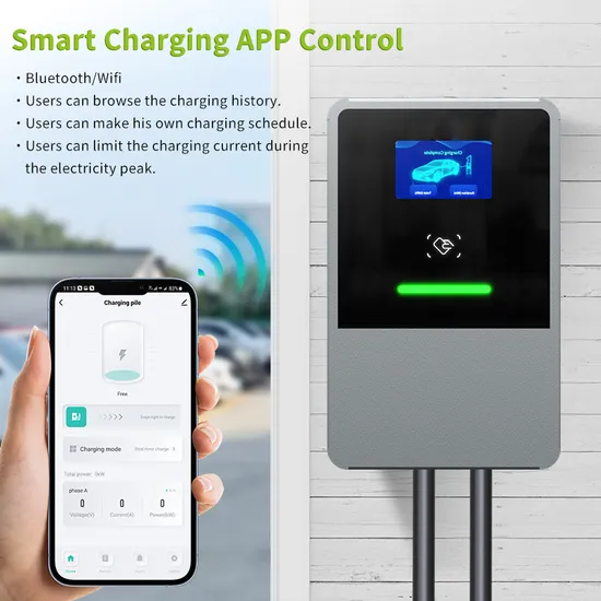Control remoto uso doméstico inteligente 32 a 7kw caja de pared de energía Solar monofásica estación de carga EV con soporte para coche EV