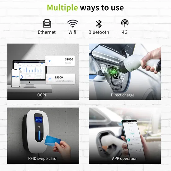 220V pared 32 AMP 7kw Smart Home AC EV Smart EV cargador de coche Wallbox con pantalla de 4,3 pulgadas