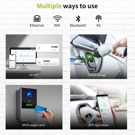 Control remoto uso doméstico inteligente 32 a 7kw caja de pared de energía Solar monofásica estación de carga EV con soporte para coche EV