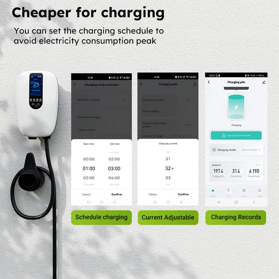 Wallbox comercial con cargador EV para automóviles Ocpp